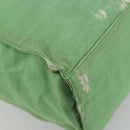 PRADA Tote Bag Canvas Green Silver Auth 196296A-16