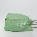 PRADA Tote Bag Canvas Green Silver Auth 196296A-3