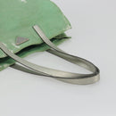 PRADA Tote Bag Canvas Green Silver Auth 196296A-7