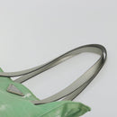 PRADA Tote Bag Canvas Green Silver Auth 196296A-8