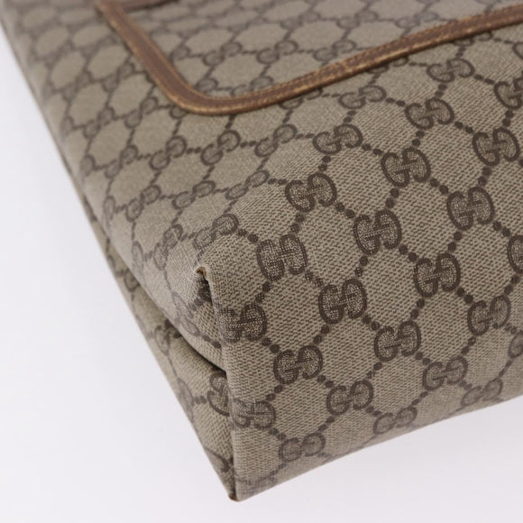 GUCCI GG Supreme Web Sherry Line Tote Bag PVC Beige 39 02 003 Auth 196297