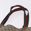 GUCCI GG Supreme Web Sherry Line Tote Bag PVC Beige 39 02 003 Auth 196297-8