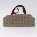 GUCCI GG Supreme Web Sherry Line Tote Bag PVC Beige 39 02 003 Auth 196297-9