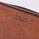 Miu Miu Hand Bag Leather Red Silver Auth 196298-17