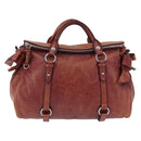 Miu Miu Hand Bag Leather Red Silver Auth 196298-13