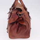 Miu Miu Hand Bag Leather Red Silver Auth 196298-3