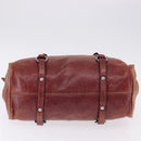 Miu Miu Hand Bag Leather Red Silver Auth 196298-5