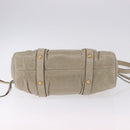 Miu Miu Matelasse Hand Bag Leather 2way Beige Gold Auth 196299A-5
