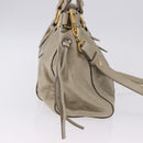 Miu Miu Matelasse Hand Bag Leather 2way Beige Gold Auth 196299A-3