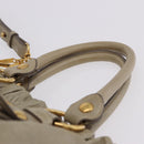 Miu Miu Matelasse Hand Bag Leather 2way Beige Gold Auth 196299A-8