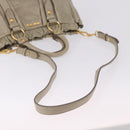 Miu Miu Matelasse Hand Bag Leather 2way Beige Gold Auth 196299A-9