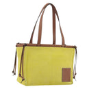 LOEWE Cushion Tote Small Tote Bag Canvas Yellow Auth 196303A-1