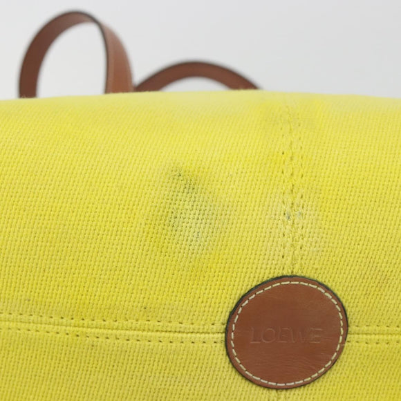 LOEWE Cushion Tote Small Tote Bag Canvas Yellow Auth 196303A