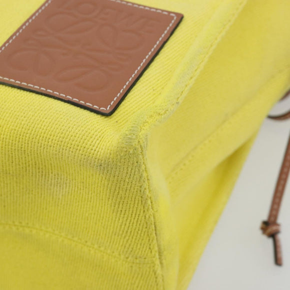 LOEWE Cushion Tote Small Tote Bag Canvas Yellow Auth 196303A