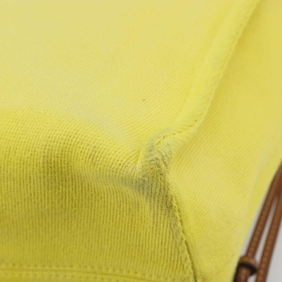 LOEWE Cushion Tote Small Tote Bag Canvas Yellow Auth 196303A