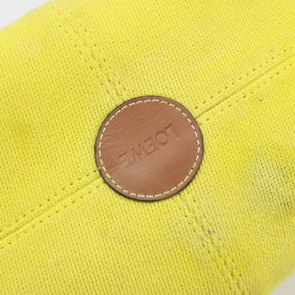 LOEWE Cushion Tote Small Tote Bag Canvas Yellow Auth 196303A