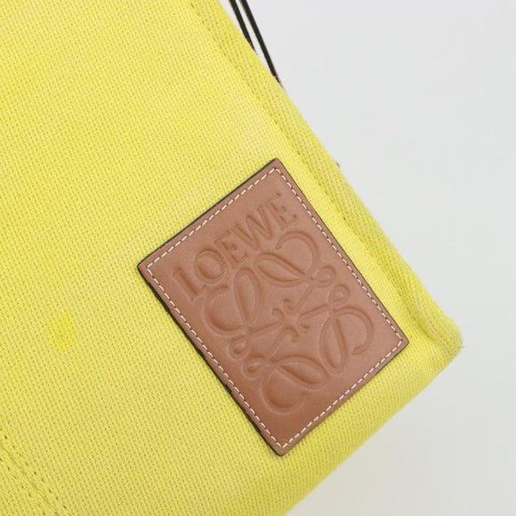 LOEWE Cushion Tote Small Tote Bag Canvas Yellow Auth 196303A