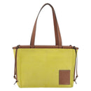 LOEWE Cushion Tote Small Tote Bag Canvas Yellow Auth 196303A-13