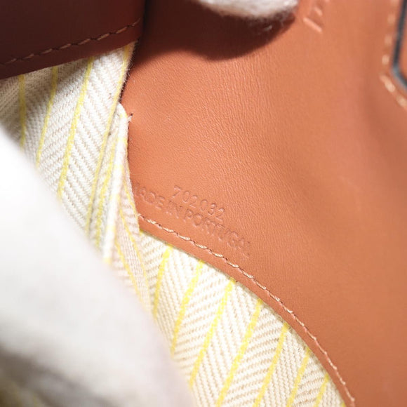 LOEWE Cushion Tote Small Tote Bag Canvas Yellow Auth 196303A