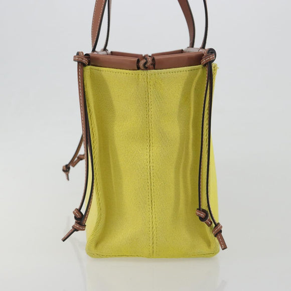 LOEWE Cushion Tote Small Tote Bag Canvas Yellow Auth 196303A