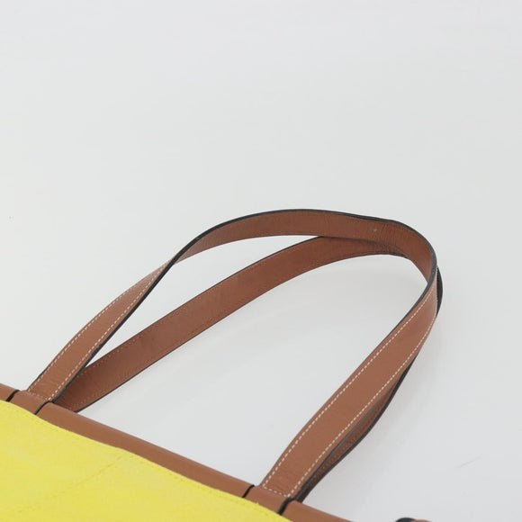 LOEWE Cushion Tote Small Tote Bag Canvas Yellow Auth 196303A