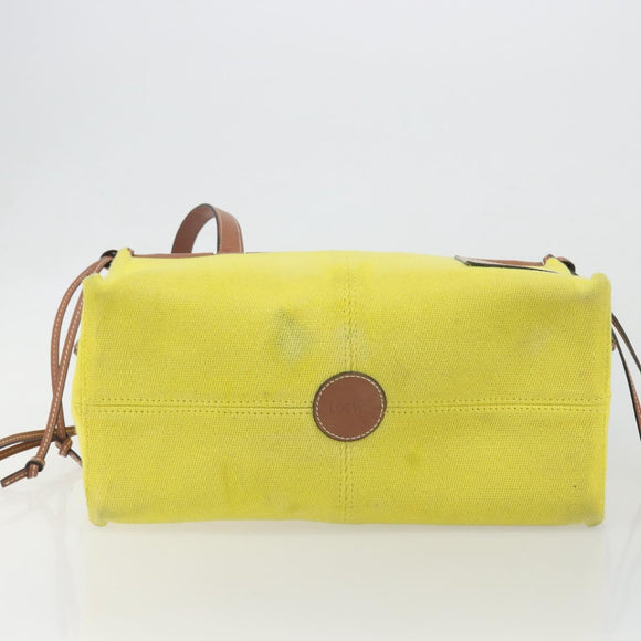 LOEWE Cushion Tote Small Tote Bag Canvas Yellow Auth 196303A