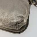 Salvatore Ferragamo Gancini Shoulder Bag Leather Silver Gold Auth 196304A-12