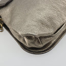 Salvatore Ferragamo Gancini Shoulder Bag Leather Silver Gold Auth 196304A-13