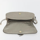 Salvatore Ferragamo Gancini Shoulder Bag Leather Silver Gold Auth 196304A-16