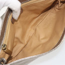 Salvatore Ferragamo Gancini Shoulder Bag Leather Silver Gold Auth 196304A-18