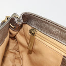 Salvatore Ferragamo Gancini Shoulder Bag Leather Silver Gold Auth 196304A-21