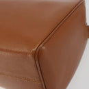 CELINE Circle Shoulder Bag Leather Brown Gold Auth 196309-9