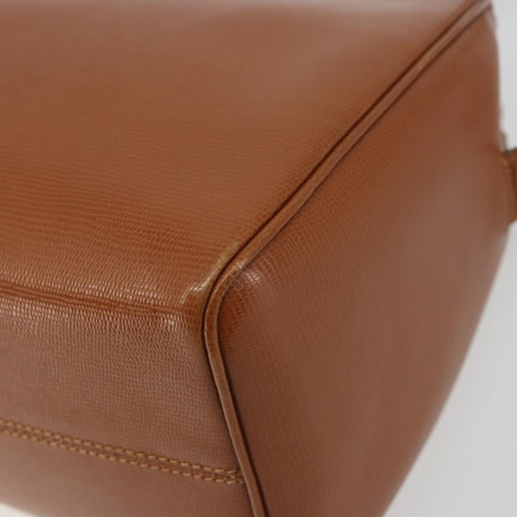 CELINE Circle Shoulder Bag Leather Brown Gold Auth 196309