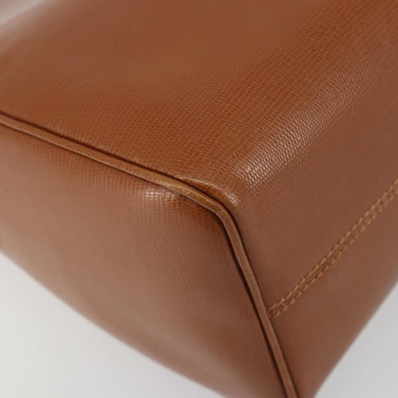 CELINE Circle Shoulder Bag Leather Brown Gold Auth 196309