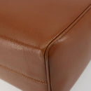 CELINE Circle Shoulder Bag Leather Brown Gold Auth 196309-15