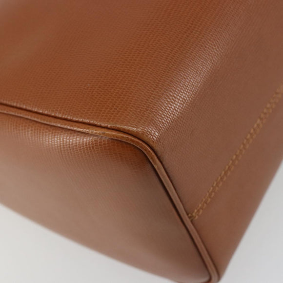 CELINE Circle Shoulder Bag Leather Brown Gold Auth 196309