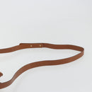 CELINE Circle Shoulder Bag Leather Brown Gold Auth 196309-8