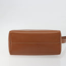 CELINE Circle Shoulder Bag Leather Brown Gold Auth 196309-5
