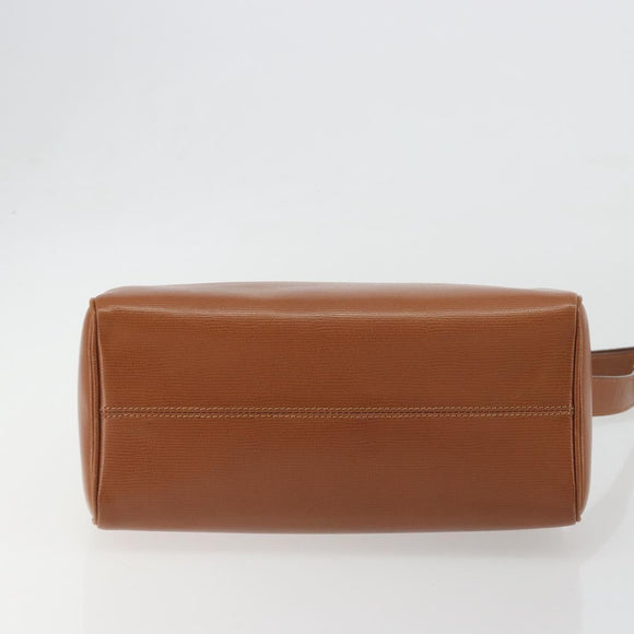 CELINE Circle Shoulder Bag Leather Brown Gold Auth 196309