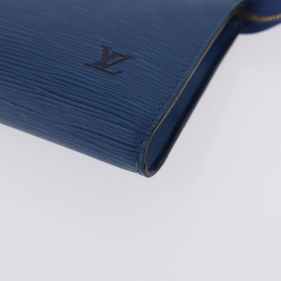 LOUIS VUITTON Epi Pochette Accessoires Pouch Blue M52985 LV Auth 196311