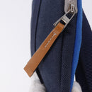 LOEWE Irohebe Nature Neck Pouch Shoulder Bag Canvas Blue Silver Auth 196313A-10