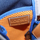 LOEWE Irohebe Nature Neck Pouch Shoulder Bag Canvas Blue Silver Auth 196313A-17