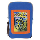 LOEWE Irohebe Nature Neck Pouch Shoulder Bag Canvas Blue Silver Auth 196313A-13