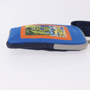 LOEWE Irohebe Nature Neck Pouch Shoulder Bag Canvas Blue Silver Auth 196313A-3