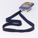 LOEWE Irohebe Nature Neck Pouch Shoulder Bag Canvas Blue Silver Auth 196313A-7