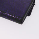CHANEL Long Wallet Leather Purple CC Auth 196318-16