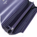 CHANEL Long Wallet Leather Purple CC Auth 196318-9