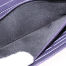 CHANEL Long Wallet Leather Purple CC Auth 196318-11