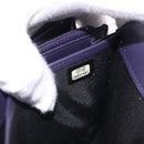 CHANEL Long Wallet Leather Purple CC Auth 196318-12