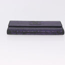 CHANEL Long Wallet Leather Purple CC Auth 196318-6